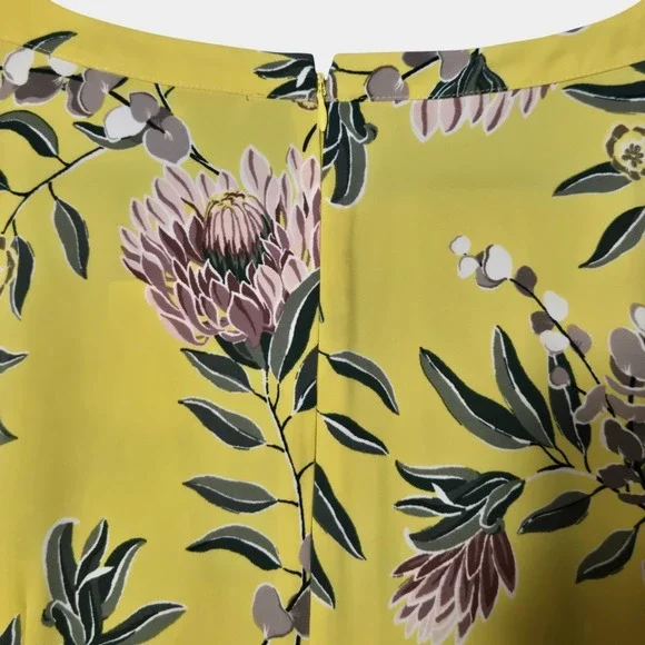 LOFT Boatneck Floral Shift Dress Yellow 10 Cottagecore Spring Garden Brunch NWT - Picture 7 of 12